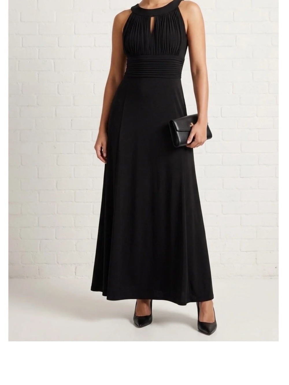 SL Fashions Black Maxi Halter Dress Skirt